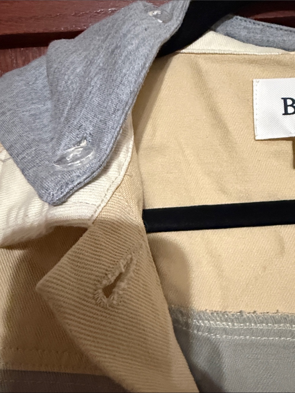 BKE Women's Colorblock Cropped Jacket in Beige, Cream, Gray, NWT - Picture 6 of 8